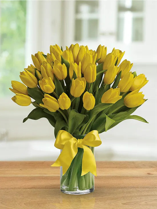 Sunny Yellow Tulips Bouquet