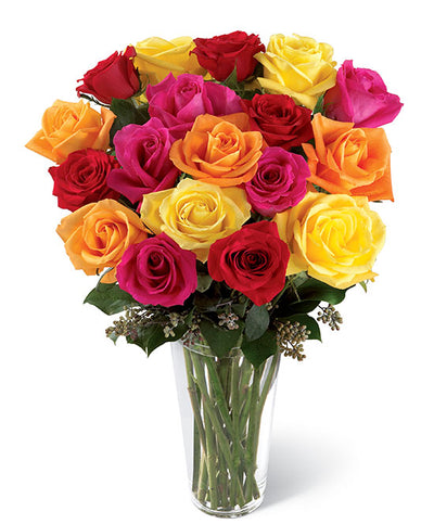 18 roses longues tiges