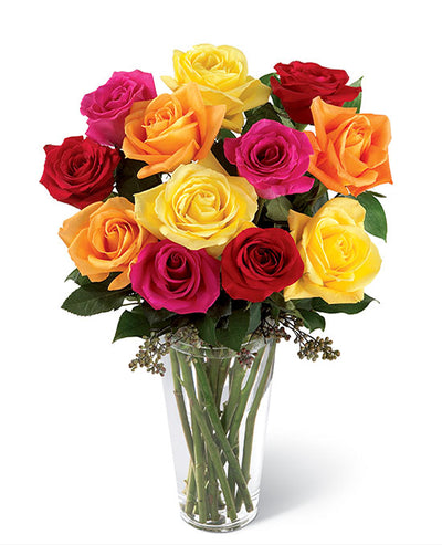 12 roses longues tiges