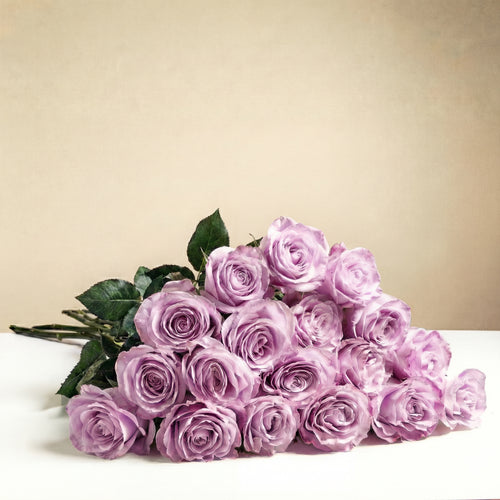 18 rose longues tiges