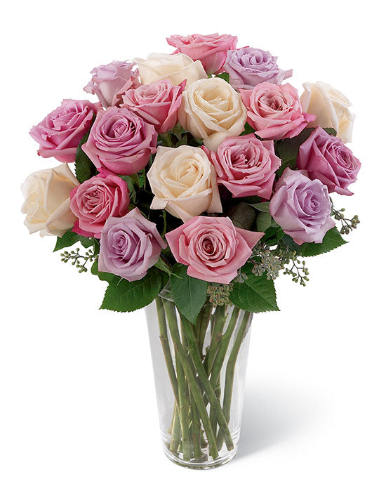 Long Stem Pastel Roses (no vase)
