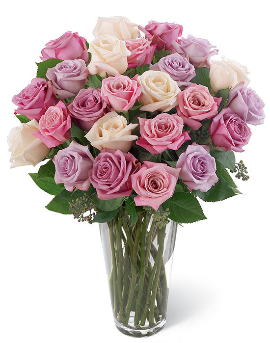 Long Stem Pastel Roses (no vase)
