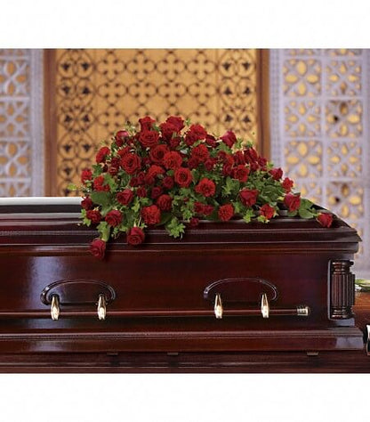 Red Rose Reverence Casket Spray