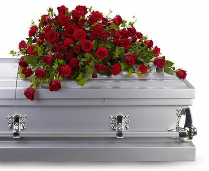 Red Rose Reverence Casket Spray