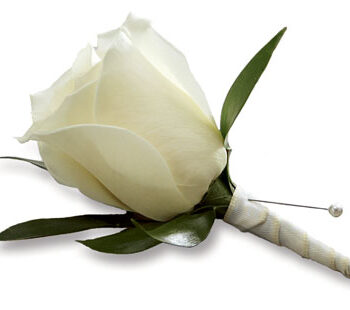 White Rose Boutonniere-0