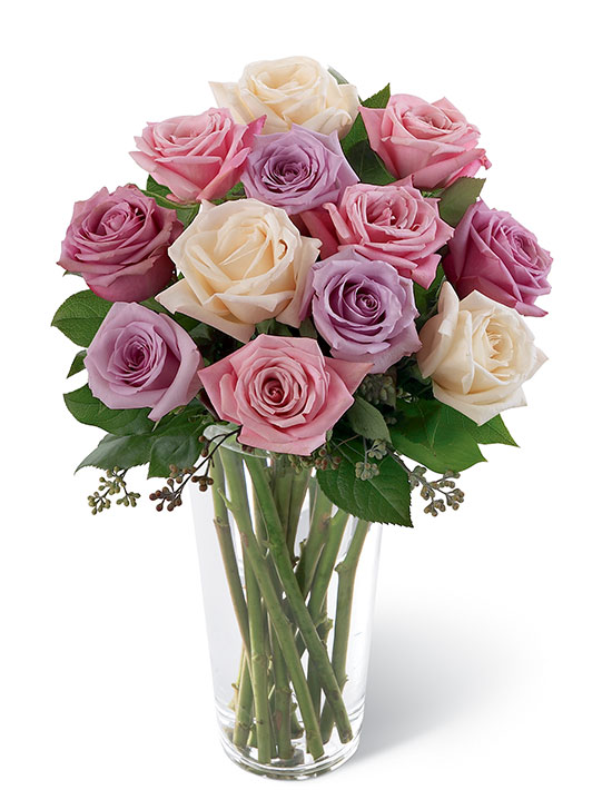 Long Stem Pastel Roses