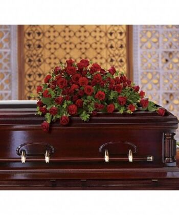 Red Rose Reverence Casket Spray